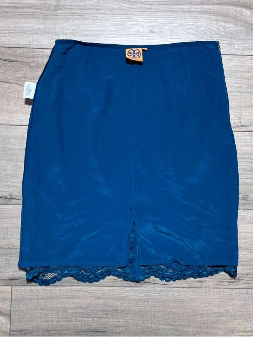 Tory Burch Womens Everett Lace Silk Lined Skirt Size  6 Winter Teal